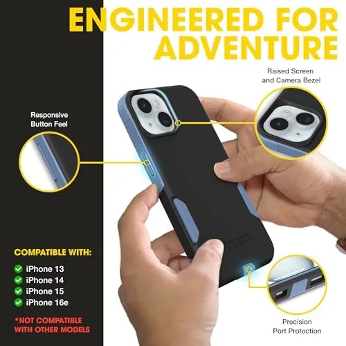 The cased phone showing the raised edges around the screen