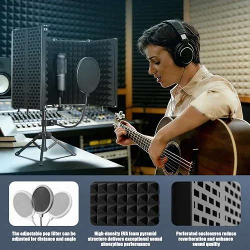 The Microphone Isolation Shield with Tripod Stand & Pop Filter | in real use