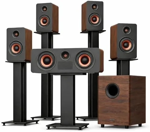 Flagship 5.1.4 soundbar and wireless subwoofer in a living room
