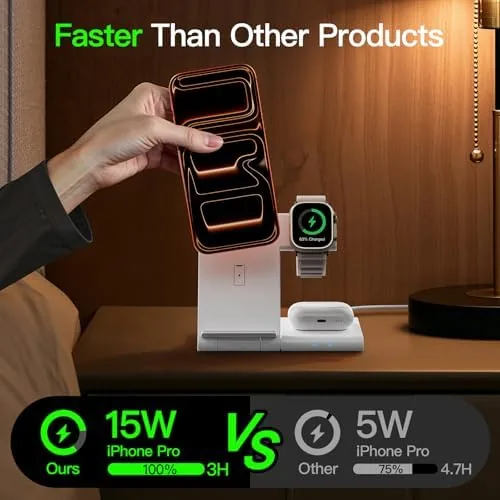 Close look at the New Travel Portable Wireless Charger: for Apple Charging Station 3 build quality