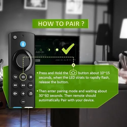 Voice search in action with the remote on a Fire TV home screen