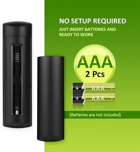 The replacement remote next to a phone showing the Fire TV app