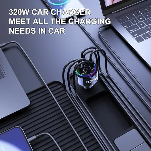 The 320W USB C Car Charger, 6 Ports Type C Car compared in context