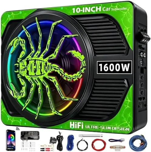 2026 Upgraded 10" 1600W Slim Under Seat Car Subwoofer with Built-in Amp & LED Review: Tested and Rated