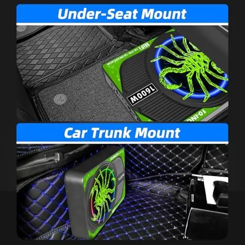 Another view of the 2026 Upgraded 10" 1600W Slim Under Seat Car Subwoofer with