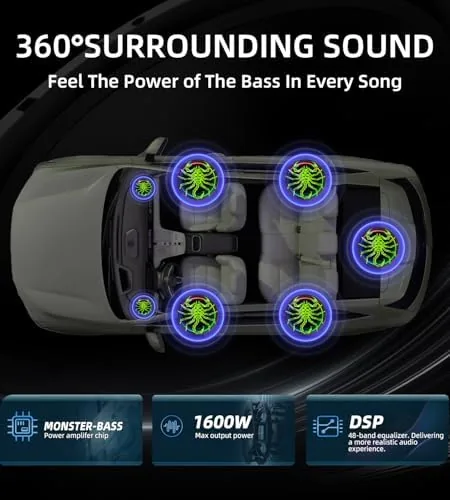 The 2026 Upgraded 10" 1600W Slim Under Seat Car Subwoofer with compared in context