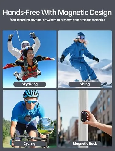 The camera recording a hike from a collar clip mount
