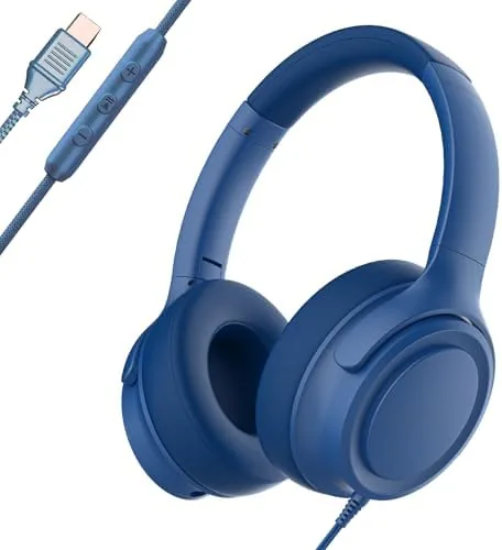 Overview of the ADOOPE Wired Over-Ear Headphones with USB C Connector, Hi-Fi Stereo