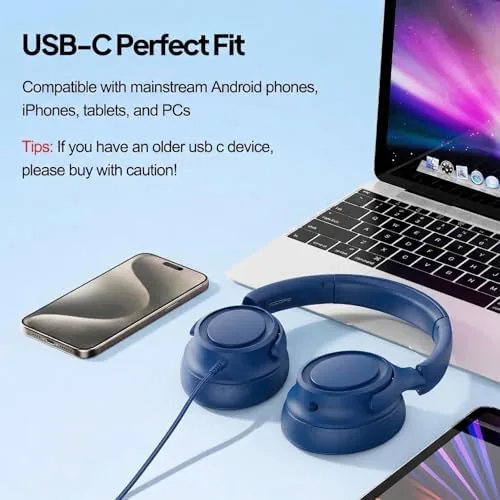 The ADOOPE Wired Over-Ear Headphones with USB C Connector, Hi-Fi Stereo in real use