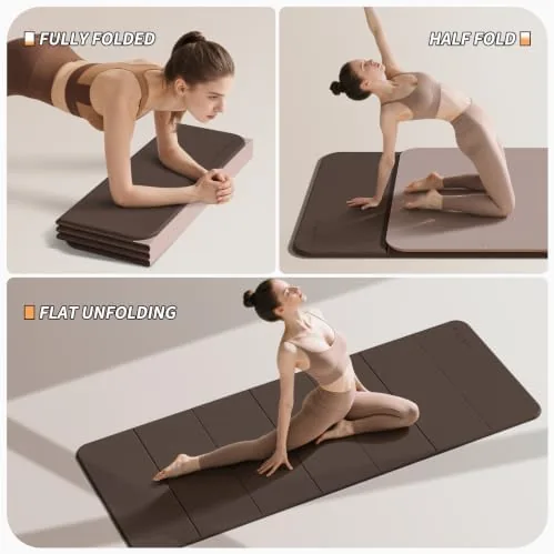 Close look at the PAIDU Foldable Yoga Mat 10MM Thick SGS Certified TPE 75x26" build quality