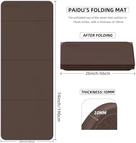 Testing the PAIDU Foldable Yoga Mat 10MM Thick SGS Certified TPE 75x26" over two weeks