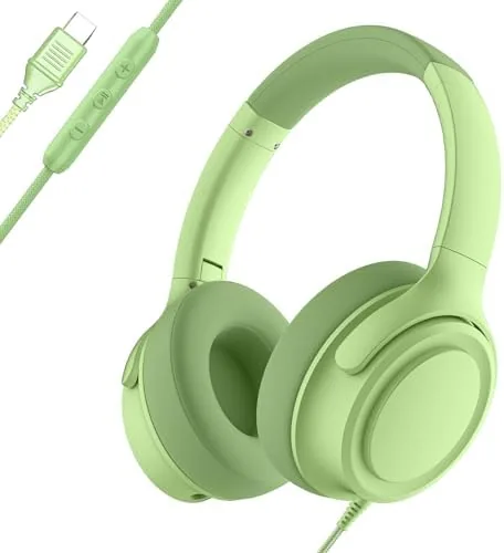 Overview of the ADOOPE Wired Over-Ear Headphones with USB C Connector, Hi-Fi Stereo