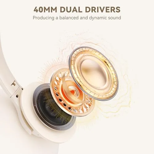 The KVIDIO Bluetooth Headphones Wireless Over Ear Headsets 65H Playtime | in real use