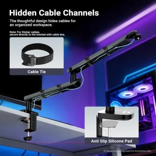 Another view of the NEEWER Low Profile Mic Boom Arm Desk Mount, Microphone Boom