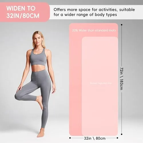 Close look at the Extra Wide Yoga Mat 72" x 32", 6mm Non Slip build quality