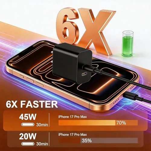 Close look at the 45W Dual Type C Charger Fast Charging for Samsung,PD 3.0 build quality