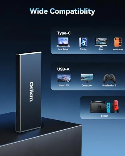 The Orlian 500GB External Portable SSD Solid State Drive USB 3.1 compared in context