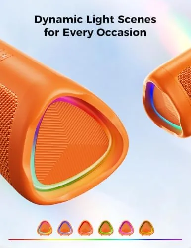 Detail shot of the Bluetooth Speaker, 20W HD Sound, Portable Wireless, IPX5 Waterproof, Up features