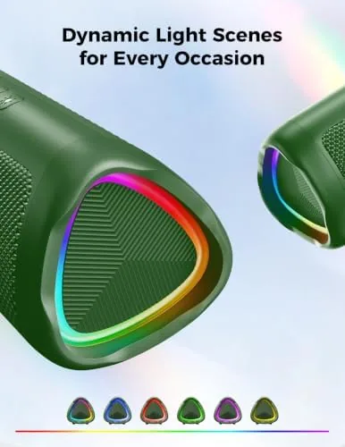 Green speaker paired with a second unit in a living room