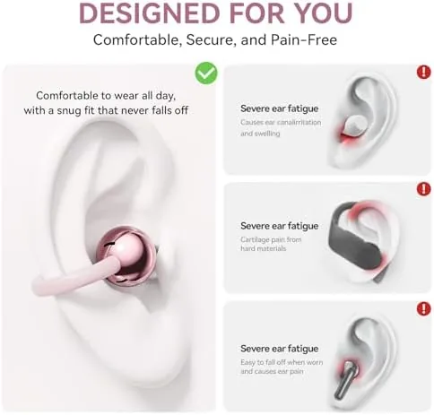 The Clip On Earbuds Open Ear Headphones Wireless Bluetooth 6.0 with in real use