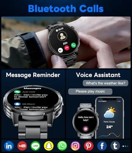Close look at the Military Smart Watch for Men Answer/Make Call, 1.85'' HD Rugged build quality
