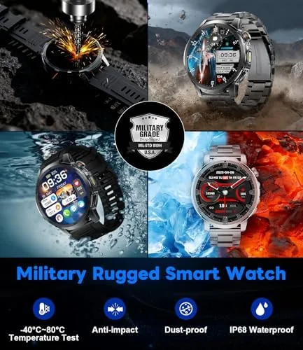 Another view of the Military Smart Watch for Men Answer/Make Call, 1.85'' HD Rugged