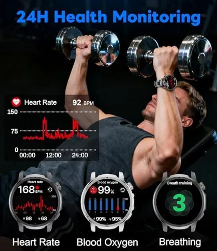 The Military Smart Watch for Men Answer/Make Call, 1.85'' HD Rugged compared in context