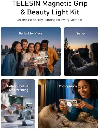 The TELESIN Pro Shot Imaging Grip + Beauty Selfie Flash Light in real use