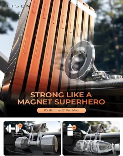 Another view of the LISEN for MagSafe Car Mount 2 Pack, Classic Magnetic Phone