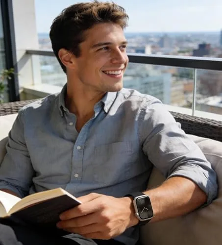 Watch with the magnetic band worn comfortably during sleep tracking