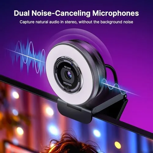 The NexiGo N680E Pro 4K Webcam with Ring Light, PDAF Autofocus compared in context