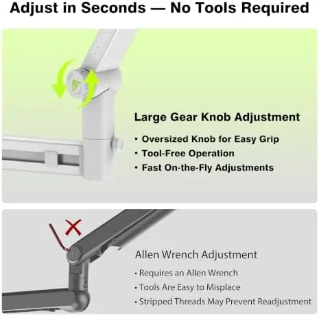 The AA AUDIO ACCESSORY White Boom Arm Low Profile (Design for in real use