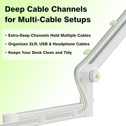 The AA AUDIO ACCESSORY White Boom Arm Low Profile (Design for compared in context