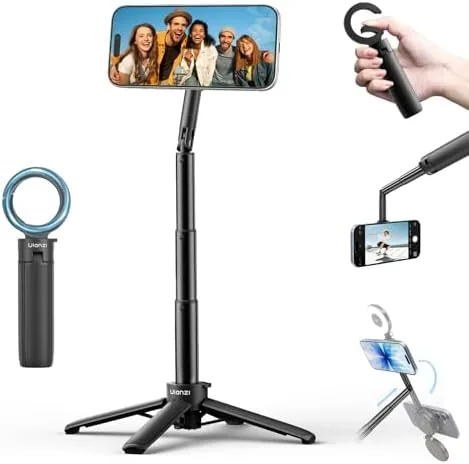 ULANZI MT71 Mini Magnetic Selfie Stick Tripod, Foldable & Lightweight, 180° Tilt, Compatible with Review: Tested and Rated