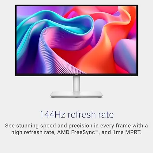 Close up of the QHD panel showing crisp text and a game running at 144Hz