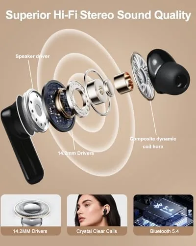 The Wireless Earbuds Bluetooth Headphones with LED Touchsceen, Black | IPX7 in real use