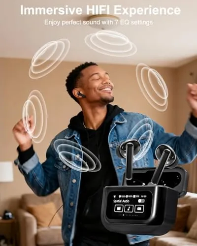 Testing the Wireless Earbuds Bluetooth Headphones with LED Touchsceen, Black | IPX7 over two weeks