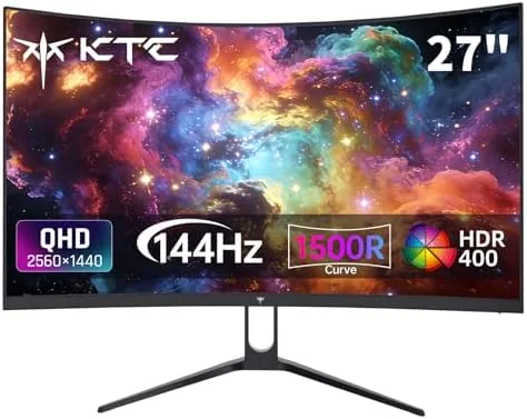 Overview of the KTC H27S5C 27 Inch Curved Gaming Monitor, 1440P QHD 144Hz