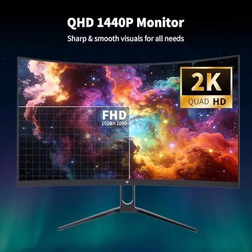 Close look at the KTC H27S5C 27 Inch Curved Gaming Monitor, 1440P QHD 144Hz build quality