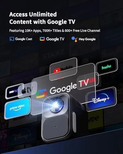 Close look at the Google TV Smart Projector, Licensed Netflix, Native 1080P FHD | build quality