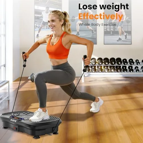 Person standing with soft knees on the vibration plate during a session