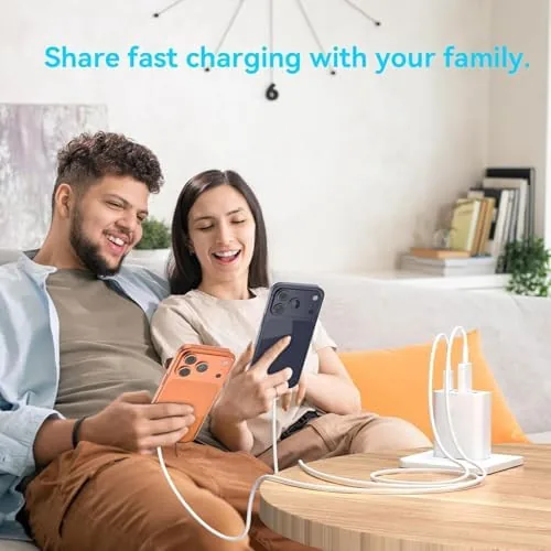 The 60W Fast Charger Block, 2 Pack, 2USB A+2USB C (30W+30W) in real use