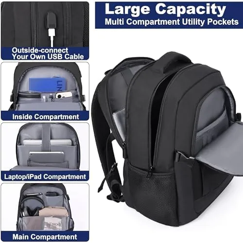 Close look at the DEYACE Laptop Backpack 17 Inch Large Computer Bag for Men build quality