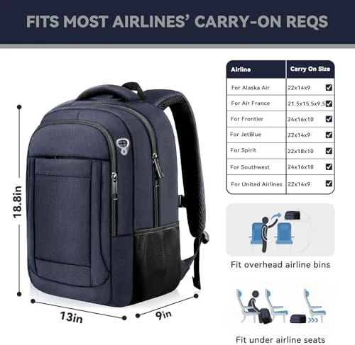 Close look at the AREYTECO Laptop Backpack, 17 Inch Travel Backpack Airline Approved, Business build quality