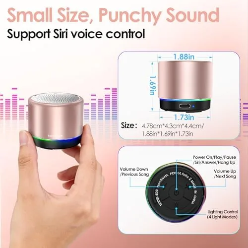 Another view of the Portable Bluetooth Speaker, Mini Speakers, Wireless, RGB Ligths | 12H