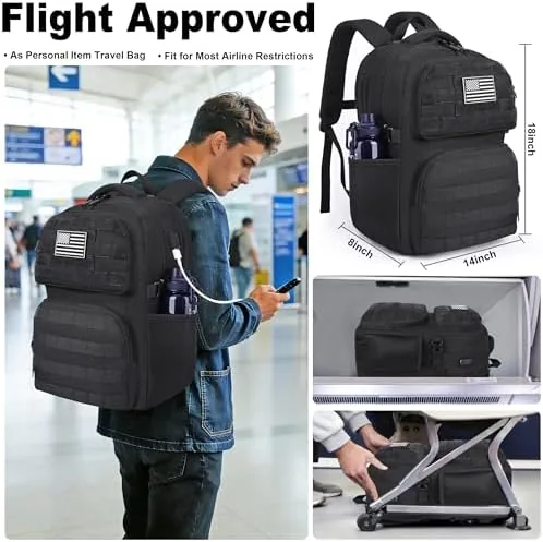 Close look at the MOZETO 17 Inch Laptop Backpack, Large Tactical Inspired Travel Bag build quality