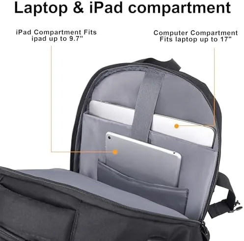 The MOZETO 17 Inch Laptop Backpack, Large Tactical Inspired Travel Bag in real use