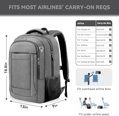 Close look at the AREYTECO Travel Backpack, 17 Inch Laptop Backpack Airline Approved, Business build quality