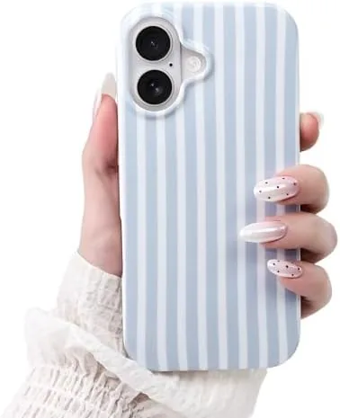Cute Striped Case for iPhone 16 6.1",Blue | Non-fade Aesthetic Striped Pattern,Slim Fit,Lightweight,Kawaii Cute Review: Tested and Rated