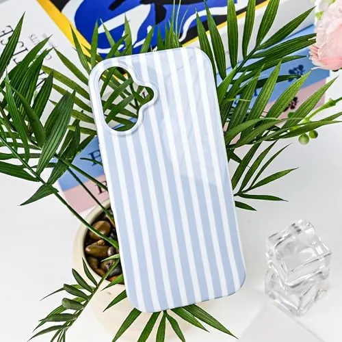Testing the Cute Striped Case for iPhone 16 6.1",Blue | Non-fade Aesthetic over two weeks